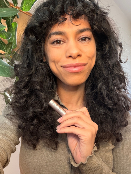 A selfie of Allure senior commerce director Shanna Shipin after applying Fresh Lip Treatment