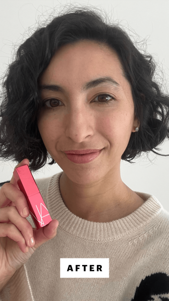 Pai after applying the Nars Afterglow Tinted Lip Balm