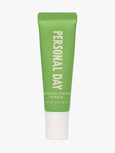 Personal Day Emotional Support in branded tube component on a light gray background